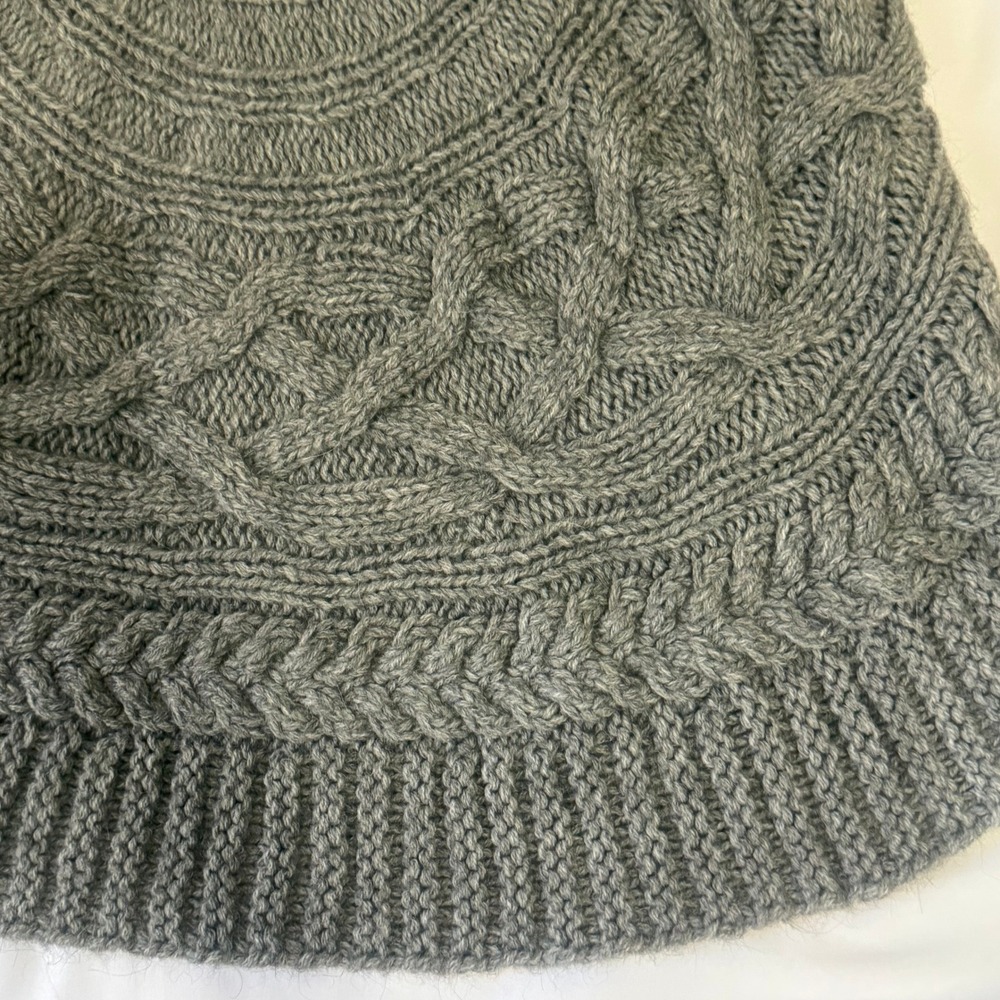 TALBOTS LADIES CABLE‎ KNIT OPEN FRONT LONG CARDIGAN SWEATER GRAY SIZE MEDIUM - Picture 5 of 16